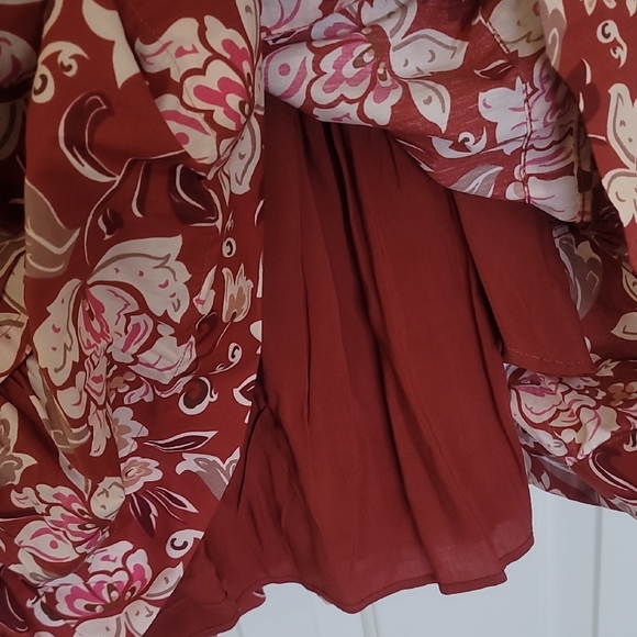 Anthropologie Terracotta and Pink Patterned Dress - Picture 5 of 10